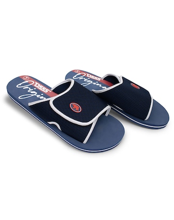 D555 Big & Tall Drake-1 Slider with Velcro Fastening - Navy