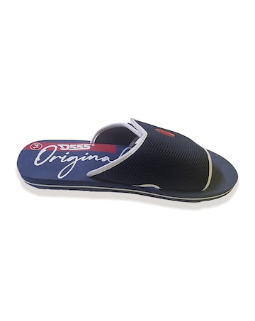 D555 Big & Tall Drake-1 Slider with Velcro Fastening - Navy