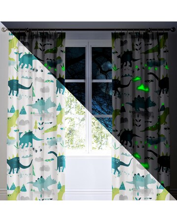 Bedlam Dino Pencil Pleat Curtains