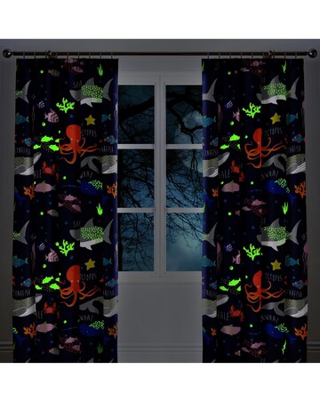 Bedlam Sea Life Pencil Pleat Curtains