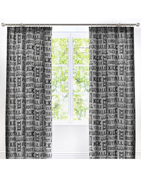 Bedlam Football Pencil Pleat Curtains