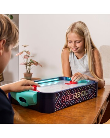 20" LED Air Hockey Games Table - Navy Blue