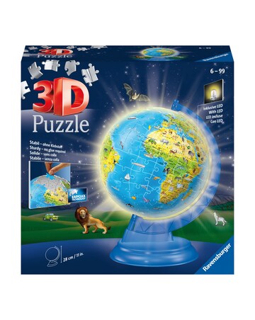 Light Up Children's World Map 3D Puzzle, 180pc