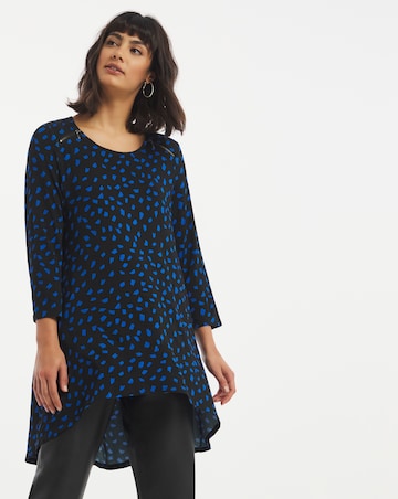 3/4 Sleeve Zip Detail Swing Tunic