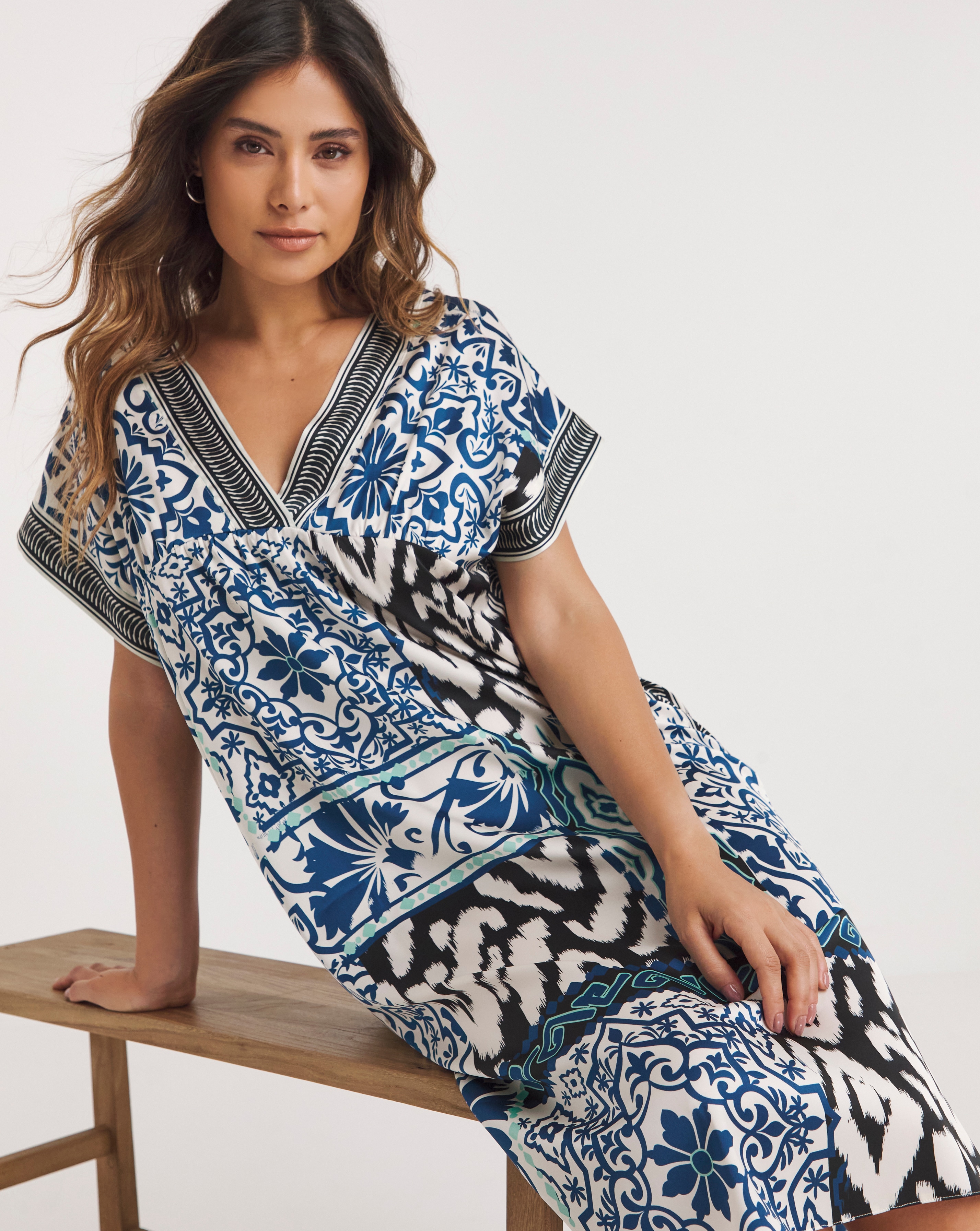 Stretch Satin Printed Nightie