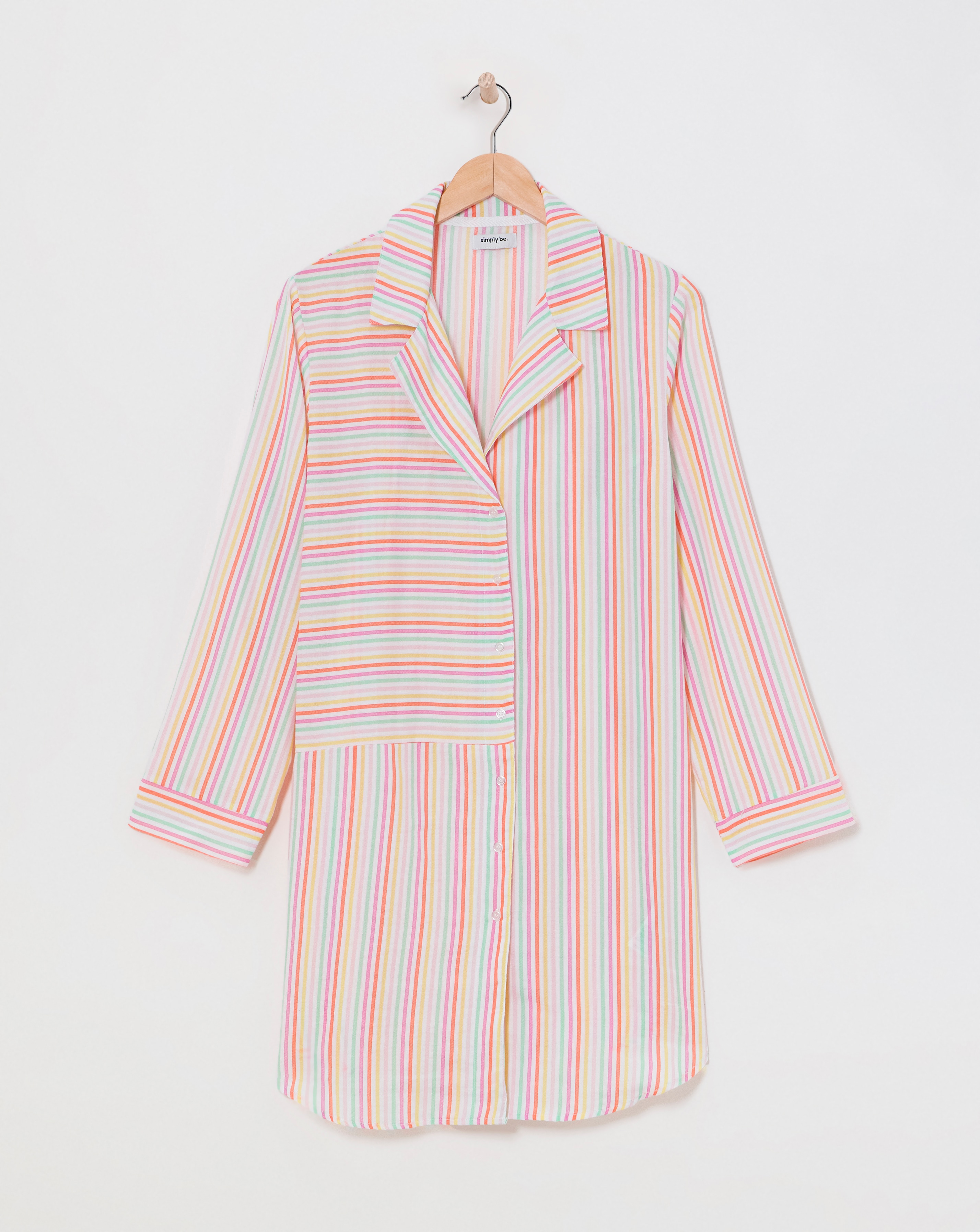 Stripe Button Through Nightshirt
