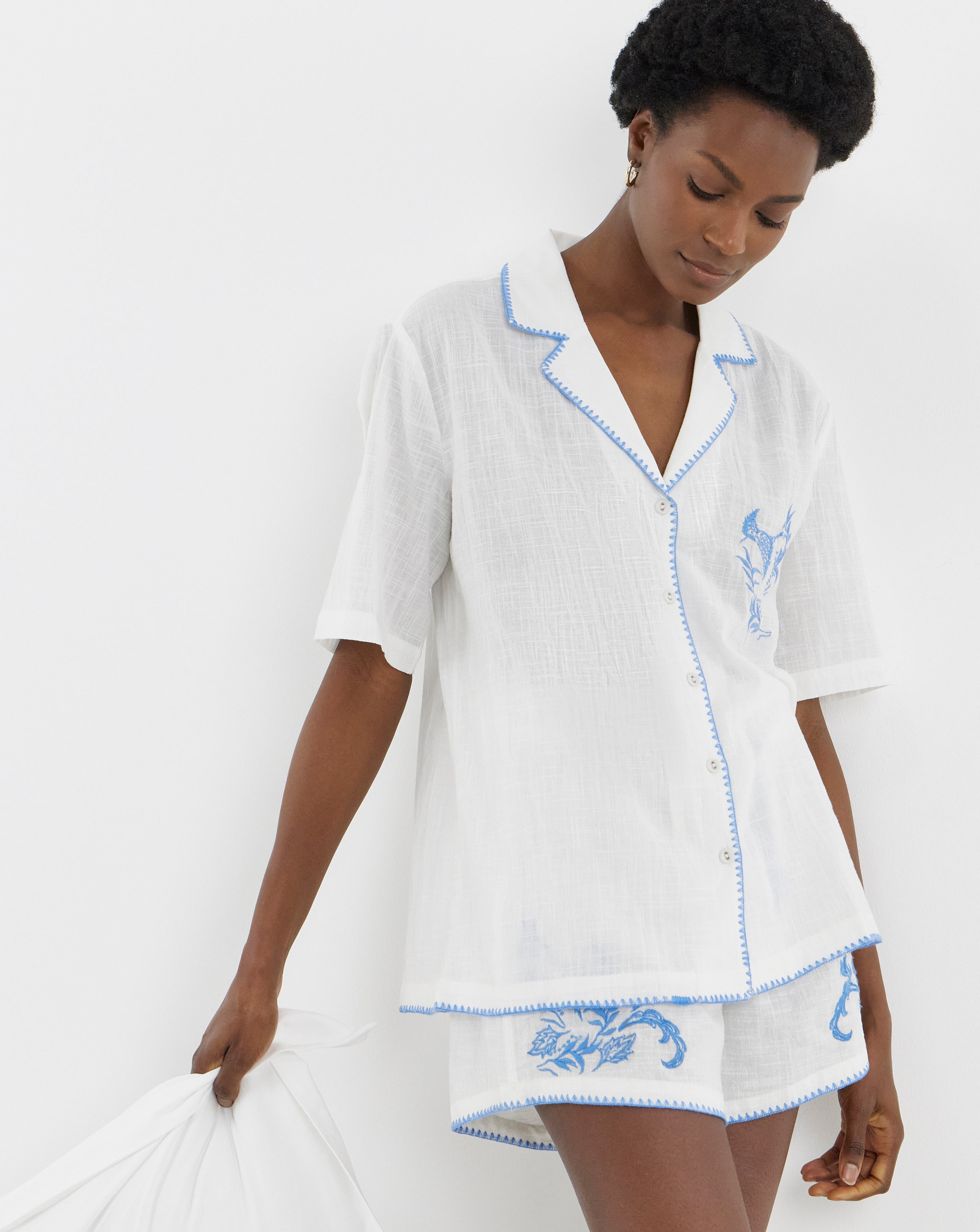 Figleaves Embroidered Shortie Set