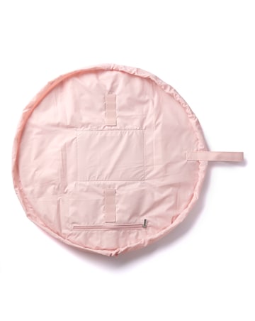 The Flat Lay Co.Marshmallow Drawstring Makeup Bag in Pink Hearts