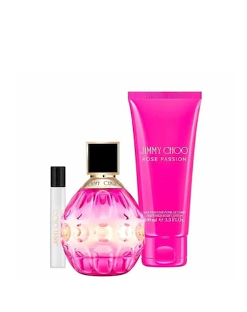 Jimmy Choo Rose Passion Giftset EDP Spray 100ml & Body Lotion 100ml & 7.5ml