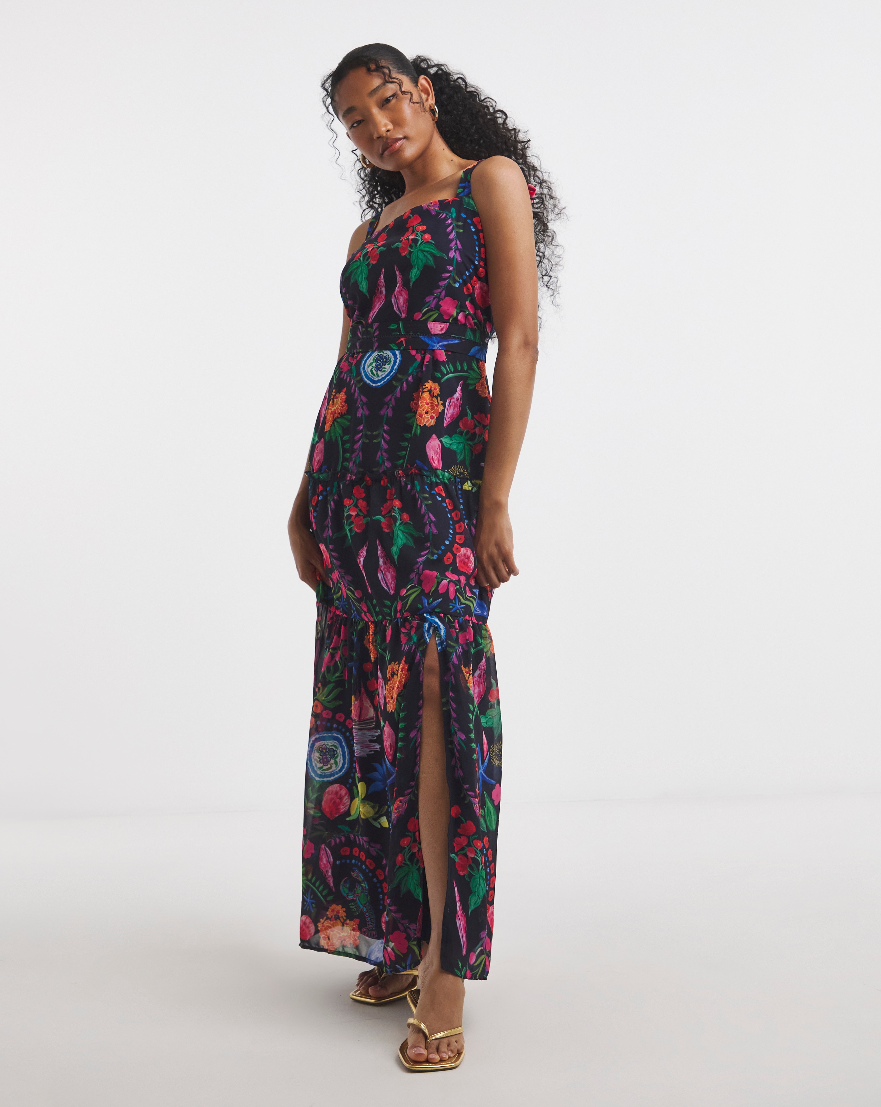 Hope & Ivy Lucia Front Split Maxi Dress