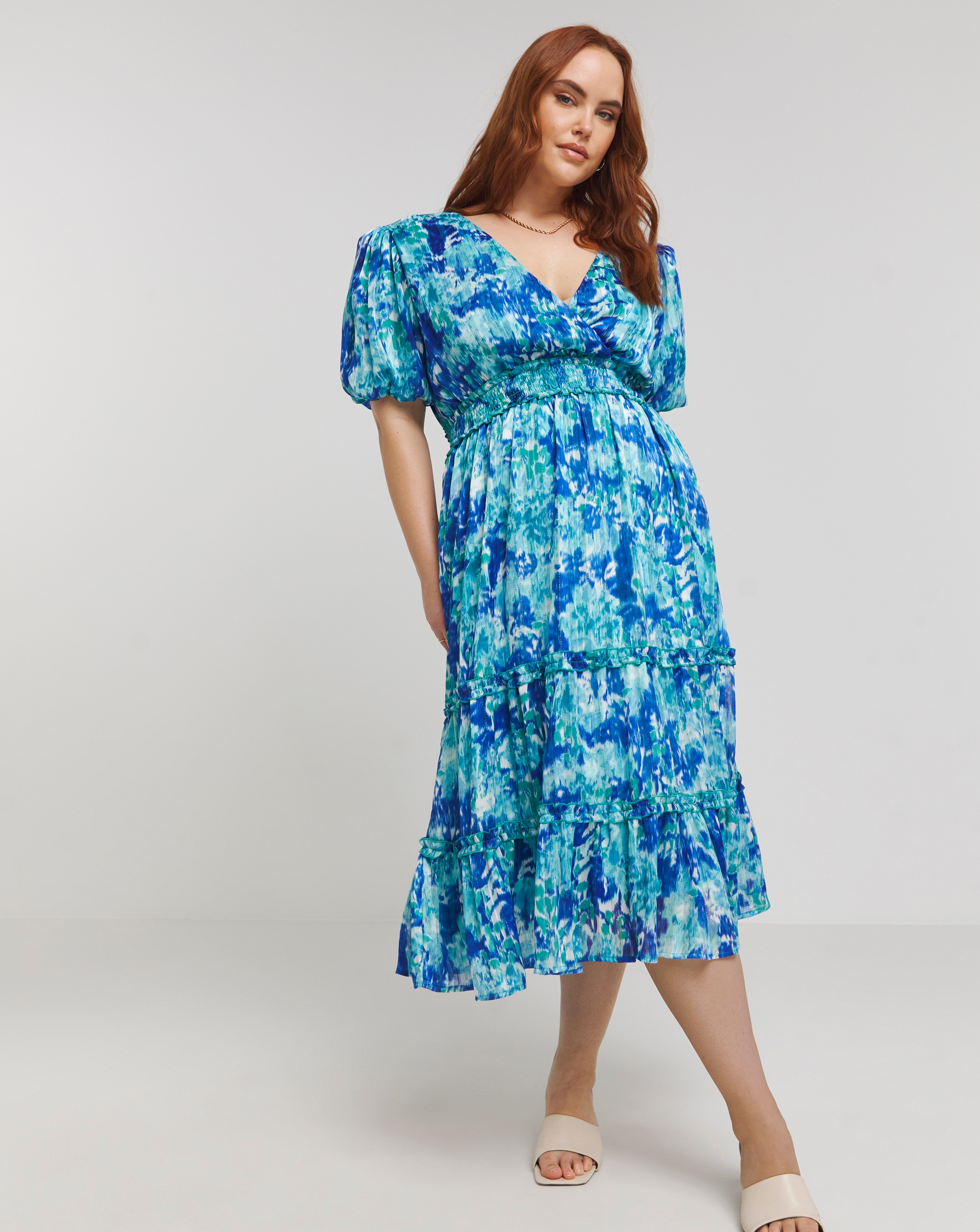 Lovedrobe Puff sleeve Midi dress