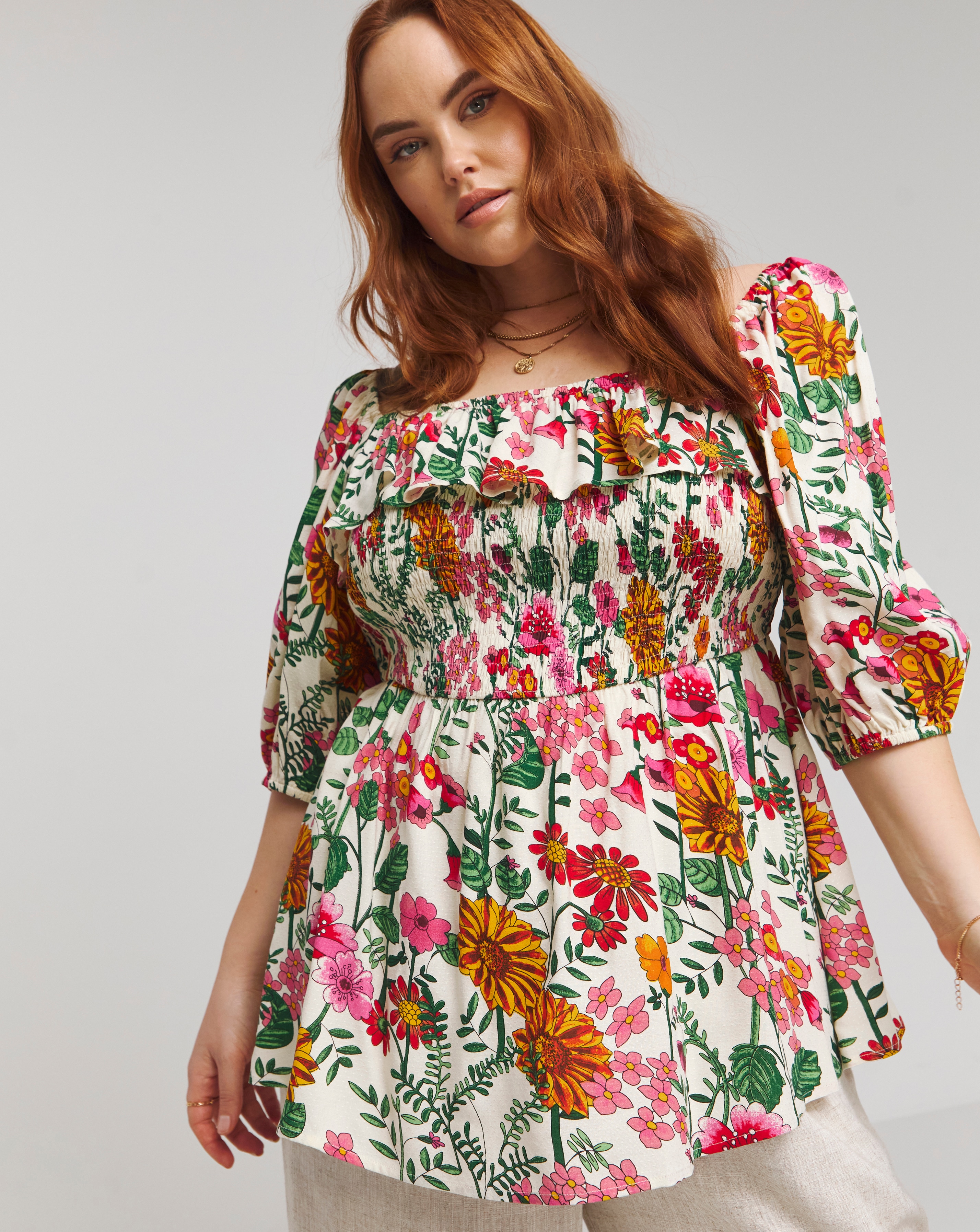 Lovedrobe Floral Shirred Top