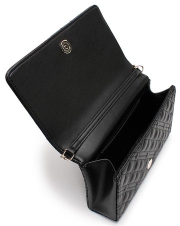 Love Moschino Diamond Quilt Flapover Black Cross-Body Bag