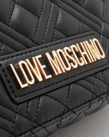 Love Moschino Diamond Quilt Flapover Black Cross-Body Bag