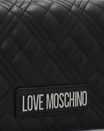 Love Moschino Diamond Quilt Flapover Black Cross-Body Bag