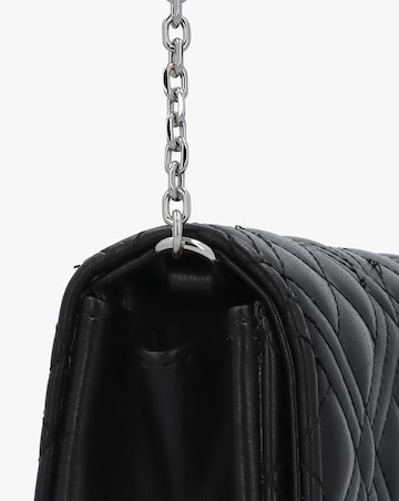 Love Moschino Diamond Quilt Flapover Black Cross-Body Bag
