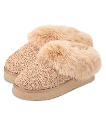 Totes toasties Ladies Icons Textured Mule With Chunky Sole
