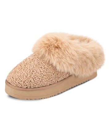 Totes toasties Ladies Icons Textured Mule With Chunky Sole