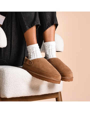 Just Sheepskin Ladies Quinn Sheepskin Sling Back Mule Slipper