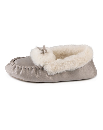 Totes Ladies Sparkle Moccasin Slippers