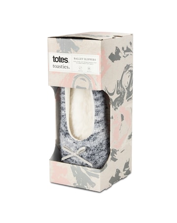 Totes toasties Ladies Knitted Ballet Slippers