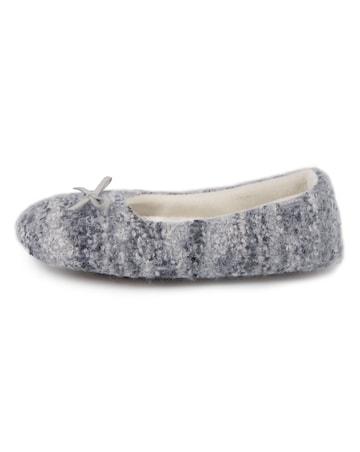 Totes toasties Ladies Knitted Ballet Slippers