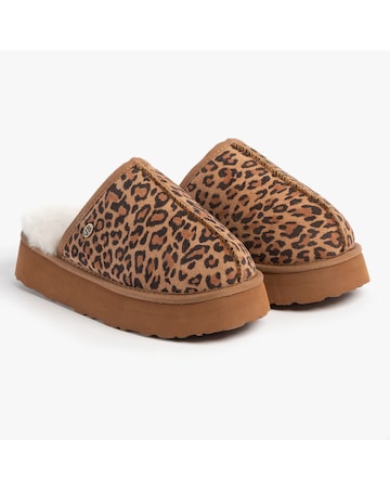 Just Sheepskin Ladies Mabel Sheepskin Platform Mule Slipper