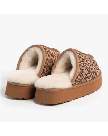 Just Sheepskin Ladies Mabel Sheepskin Platform Mule Slipper