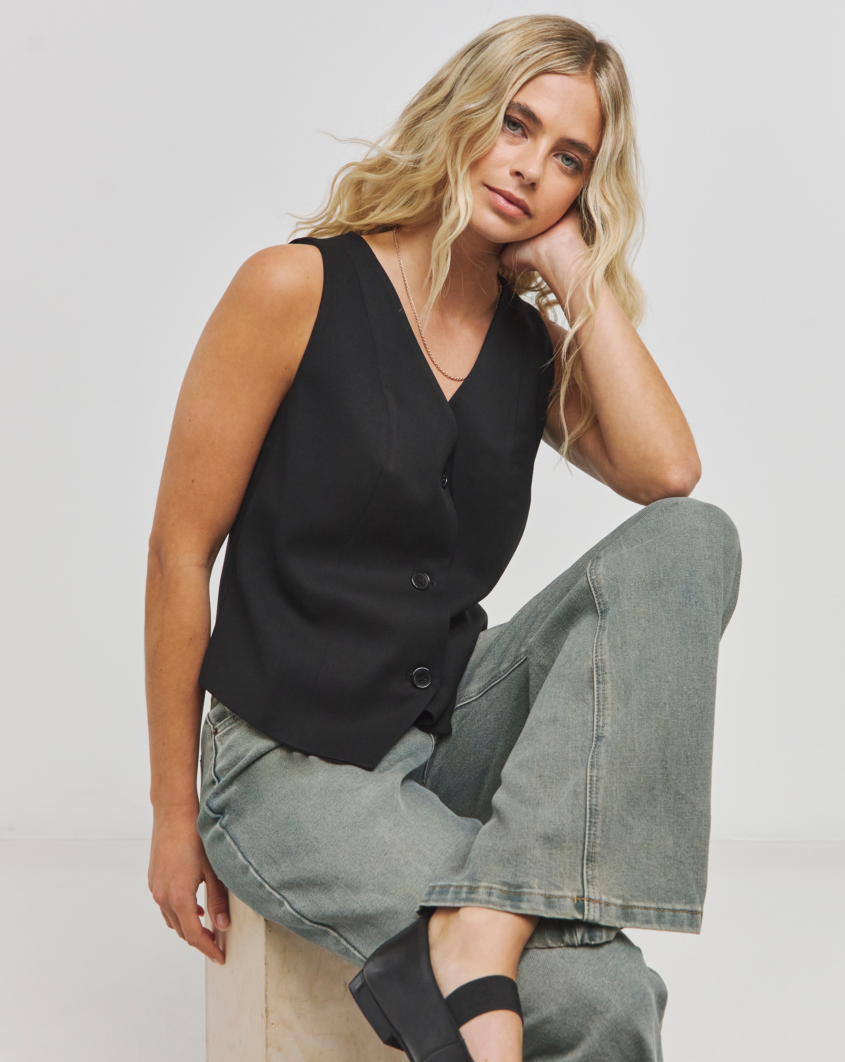 Balck Tailored Waistcoat