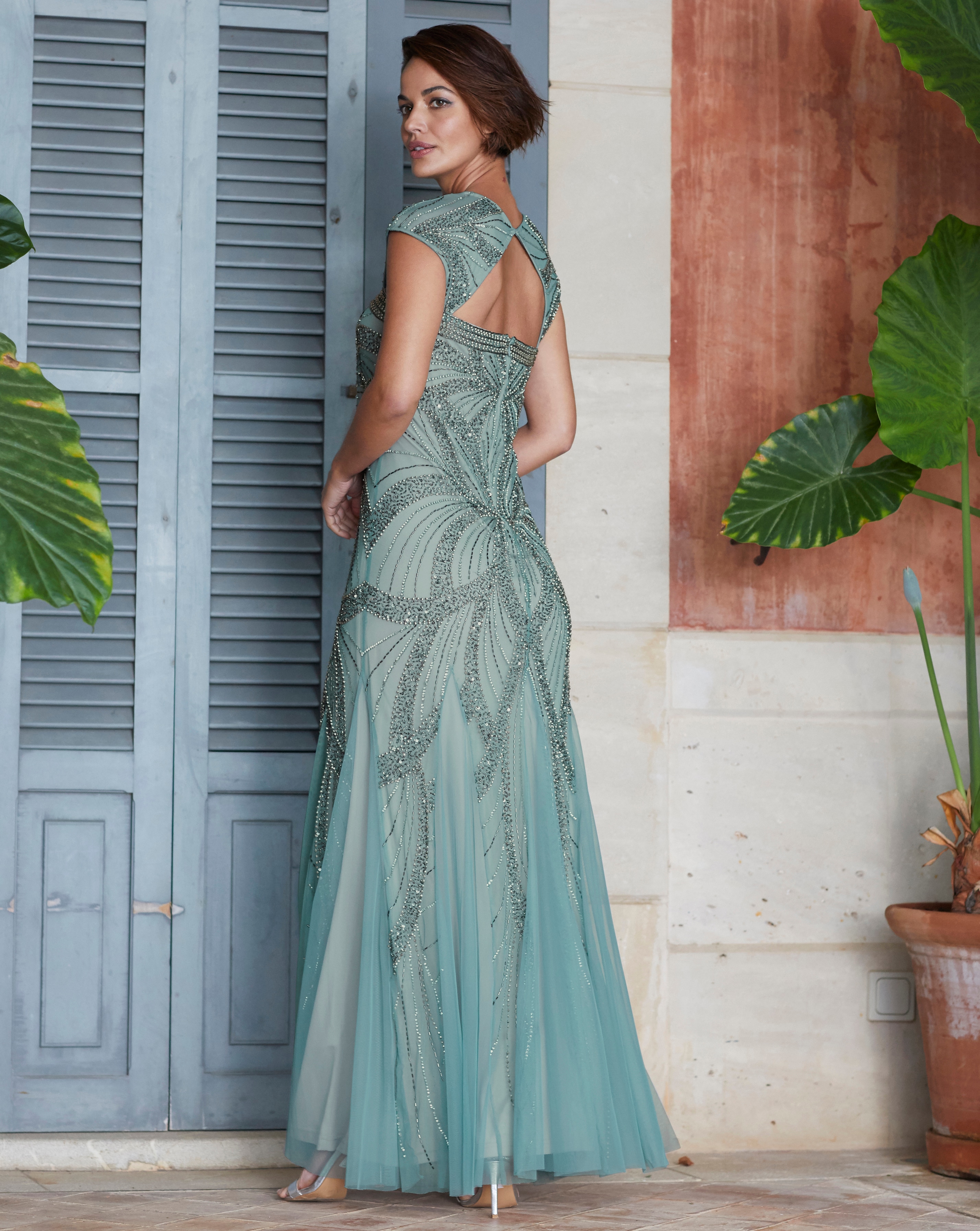 joanna hope stretch beaded maxi dress