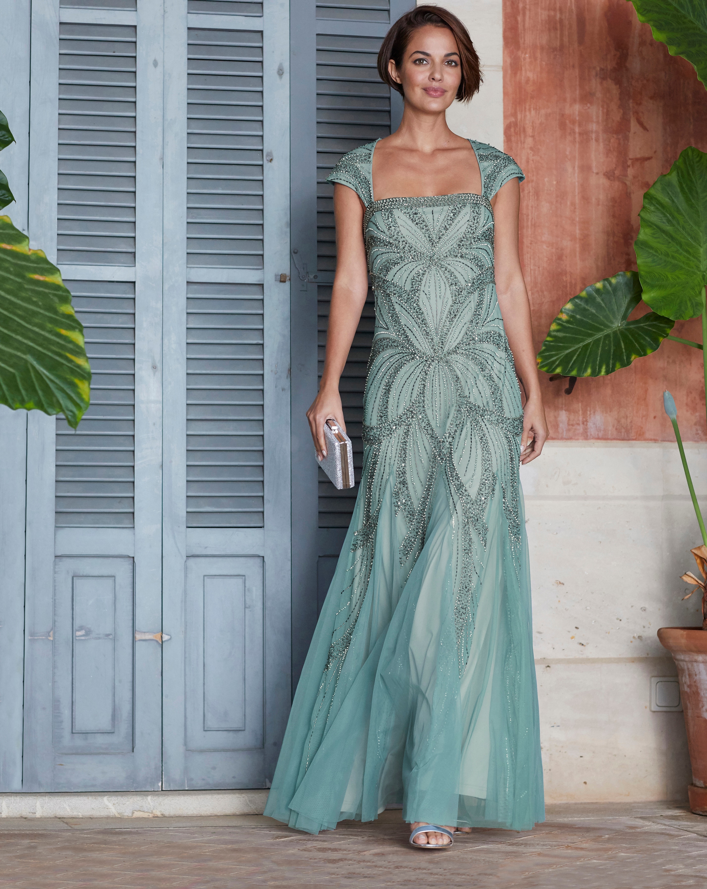 joanna hope crushed velour maxi dress