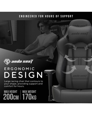 Anda seaT Dark Demon Dragon Premium Large Gaming Chair - Black