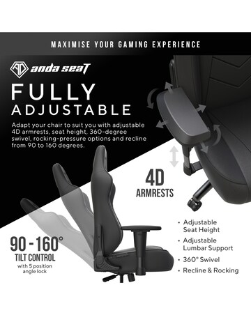 Anda seaT Dark Demon Dragon Premium Large Gaming Chair - Black