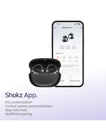 Shokz OpenDots Air Open-Ear True Wireless Earbuds - Black