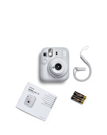 Fujifilm Instax Mini 13 Camera inc Skinny Dip Case & 20 Shot Film - Clay White
