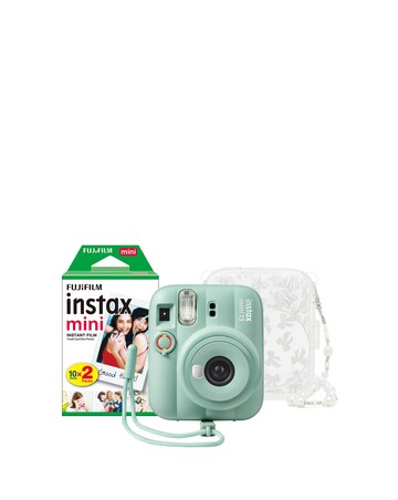 Fujifilm Instax Mini 13 Camera inc Skinny Dip Case & 20 Shot Film - Lagoon Green