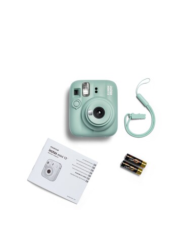 Fujifilm Instax Mini 13 Camera inc Skinny Dip Case & 20 Shot Film - Lagoon Green