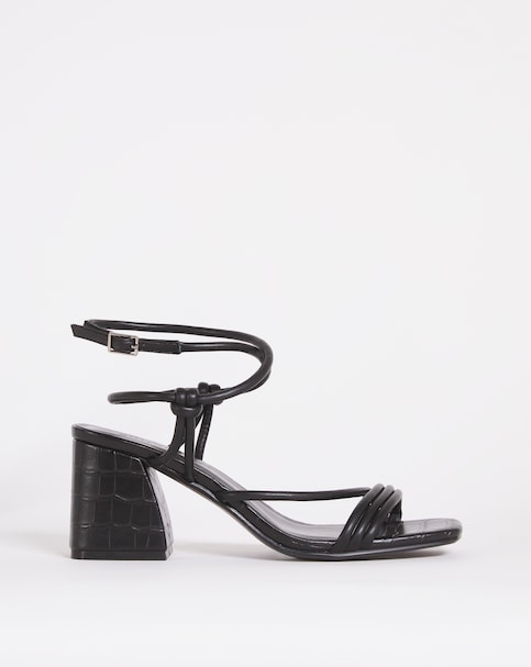 Tensey Strappy Ankle Block Heeled Sandals - Extra Wide Fit (EEE)