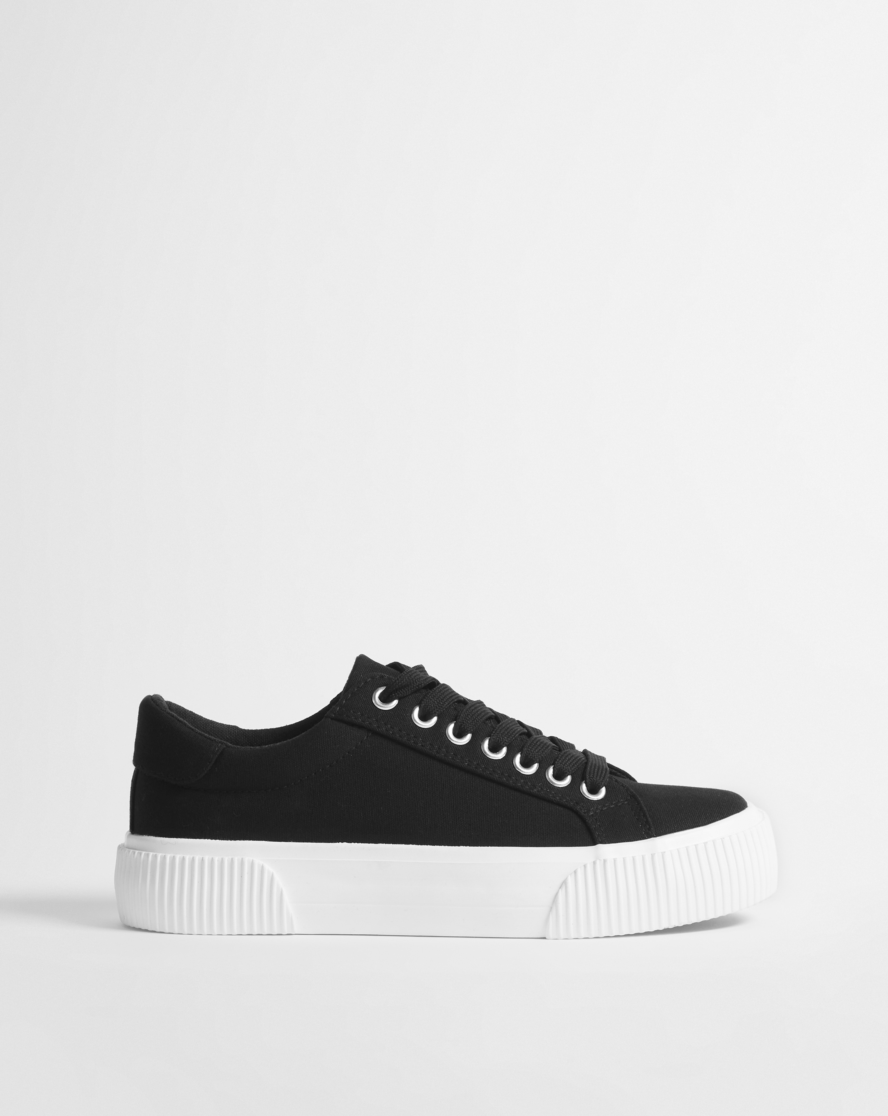 Canvas Trainer Chunky Ribbed Sole Wide
