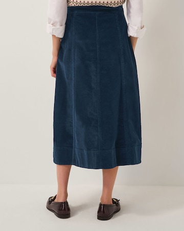 Monsoon Jamie Button Corduroy Midi Skirt