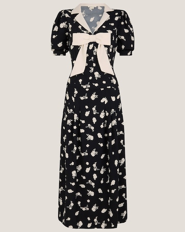 Monsoon Mabli Floral Bow Midi Tea Dress