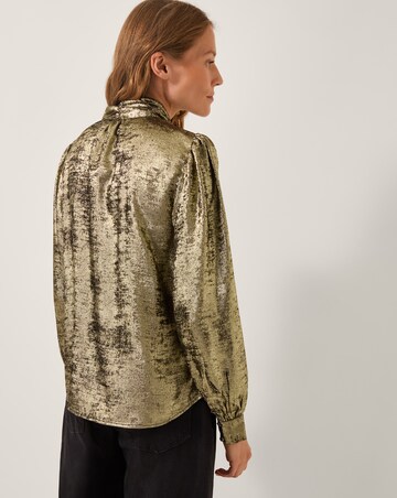 Monsoon Milena Metallic Tie Neck Blouse