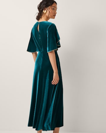 Monsoon Cecelia Velvet Cape Midi Dress