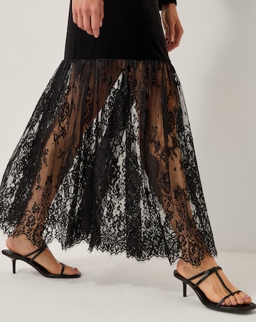 Monsoon Verity Velvet Lace Maxi Dress