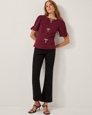 Monsoon Brooke Diamante Bow Ponte Top