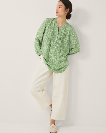Monsoon Tortie Floral Pintuck Blouse