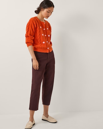 Monsoon Enya Floral Cable Knit Cardigan
