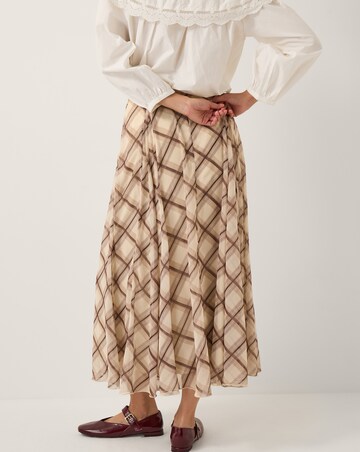 Monsoon Chelsea Check Print Midi Skirt