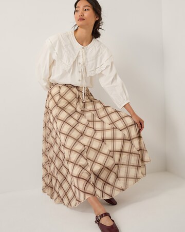 Monsoon Chelsea Check Print Midi Skirt