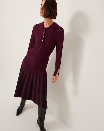 Monsoon Prue Knit Pleated Shirt Dress